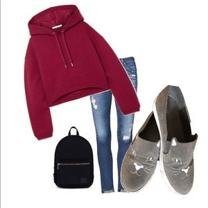 Just Fab Kitty Slip On Sneakers